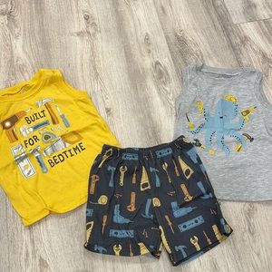 Carters 4T construction octopus pajama set